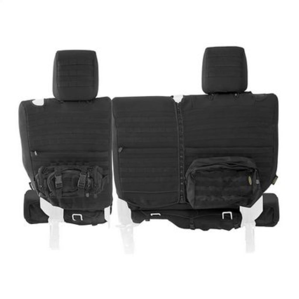 KarParts360 For Jeep Wrangler 2018 19 20 21 2022 Gear Seat Cover | Rear | Custom Fit | Neoprene | Black | 600 Denier Ballistic Nylon | Water Resistant | Molle/Pals Webbing | JL 2 Door