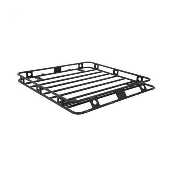 KarParts360 For Jeep Wrangler JK 2007-2018 Defender Roof Rack | Black Powder Coat | Welded | 4.5 Feet Wide By 4.5 Feet Long By 4 Inches Sides | 4-Door | One-Piece Roof Rack