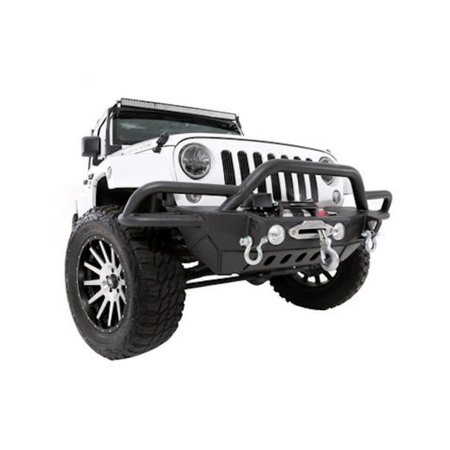 KarParts360 For Jeep Wrangler JK 2007-2018 SRC Gen2 Bumper | Front | Cold Rolled Steel | Black | Fender To Fender Protection | Stock Fog Light Provision | 2-Door/4-Door