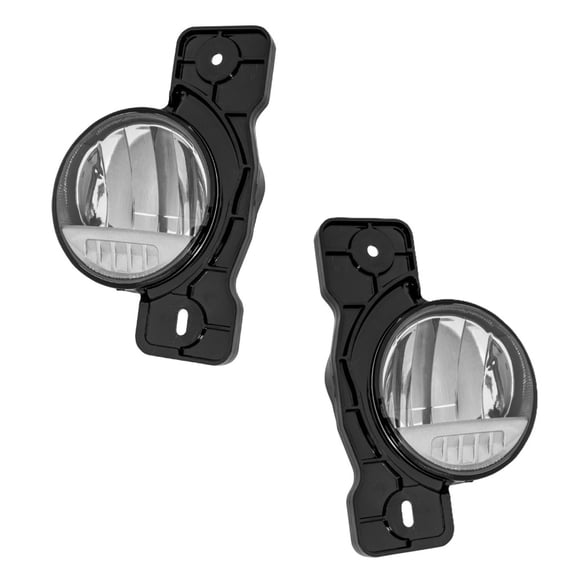 KarParts360 For Jeep Wrangler JK 2018 Fog Light Driver And Passenger Side | Pair | CAPA | LED | Clear Lens | Type 1 | Screw In | Vertical Tab w/ Bulbs | CH2592157C, CH2593157C | 68304049AF, 68304048A