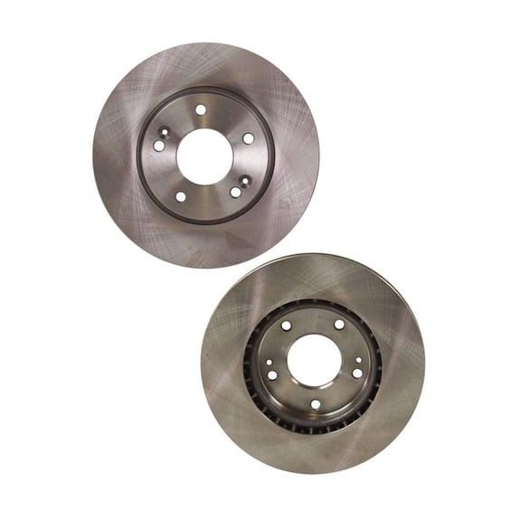 KarParts360 For Kia Forte Koup 2014 2015 2016 2017 Brake Discs Front | Pair | Cast Iron | Natural | Plain Surface | 11.02 Inches Diameter | Vented | With 5 Lugs | Replacement For 31584, 44745
