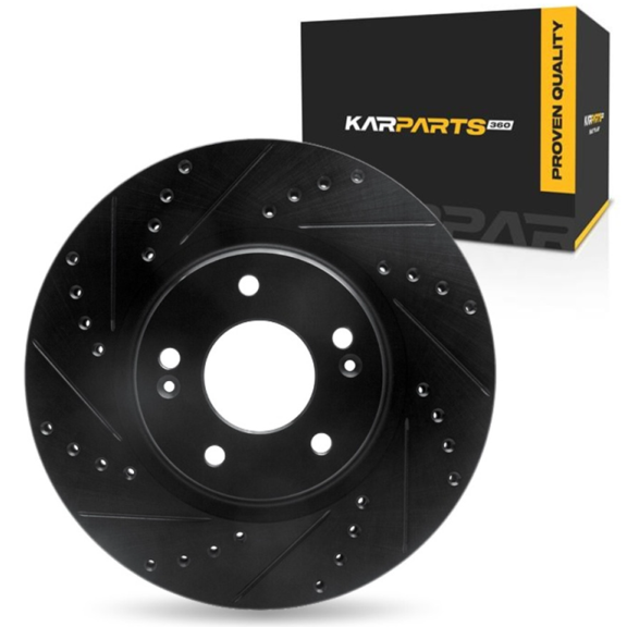 KarParts360 For Kia Niro EV 2023 2024 2025 Brake Rotor | Black | 25 Millimeters / 0.98 Inches Nominal Thickness | 305 Millimeters / 12.01 Inches Outside Diameter | 5 Stud/Lug Hole