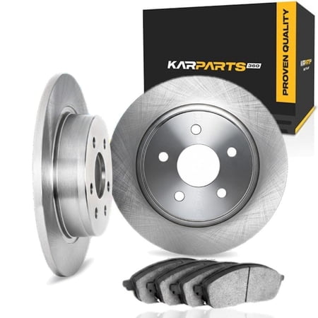 KarParts360 For Kia Sorento 2011 2012 2013 2014 Brake Rotor Set Rear | Cast Iron | Excluded Calipers | Vented | Plain Rotor Style | 130 Millimeters / 5.12 Inches Bolt Circle | 5 Lug