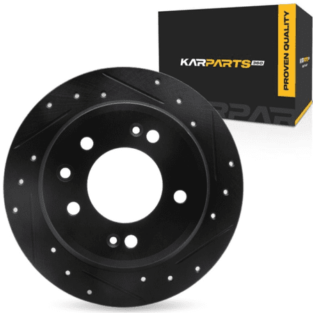 KarParts360 For Kia Sportage 2011 12 13 14 15 2016 Brake Rotor | Black | 10 Millimeters / 0.39 Inches Nominal Thickness | 262 Millimeters / 10.31 Inches Outside Diameter | 5 Stud/Lug Hole