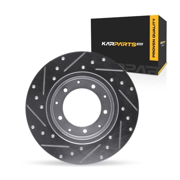 KarParts360 For Land Rover Range Rover 1990 91 92 93 94 1995 Disc Brake Rotor Passenger Side | Silver | Drilled And Slotted Rotor Style | 11.7 Millimeters / 0.46 Inches Discard Thickness