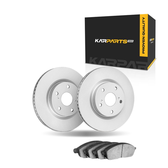 KarParts360 For Land Rover Range Rover 2006 2007 2008 2009 Brake Rotor Set Front | Cast Iron | Vented | 5 Lug | Plain Rotor | 5.12 Inches Bolt Circle | Performance/Racing