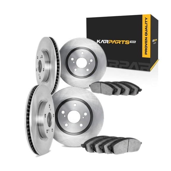 KarParts360 For Land Rover Range Rover 2006 2007 2008 2009 Brake Rotor Set Front and Rear | Cast Iron | Excluded Calipers | 1-Piece Rotor Construction