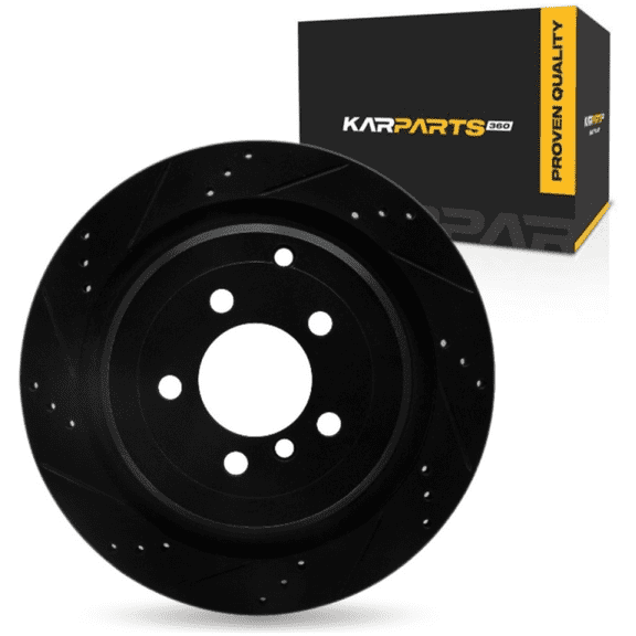 KarParts360 For Land Rover Range Rover 2006-2012 Brake Rotor Rear, Driver Side | Cast Iron | Black Finish | 20 Millimeters/0.79 Inches Nominal Thickness | 354 Millimeters/13.94 Inches Outside Diamete