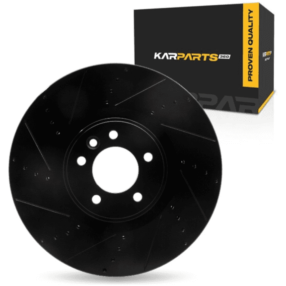 KarParts360 For Land Rover Range Rover 2013 14 15 16 2017 Brake Rotor Front, Driver Side | Cast Iron | Vented | Black Finish | 79 Millimeters/3.11 Inches Center Hole Diameter