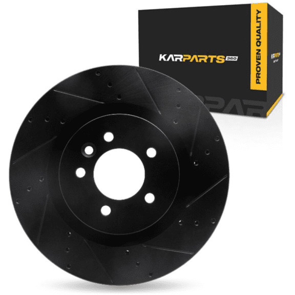 KarParts360 For Land Rover Range Rover 2014 2015 2016 2017 Brake Rotor Front, Passenger Side | Cast Iron | Vented | Black Finish | 79 Millimeters/3.11 Inches Center Hole Diameter