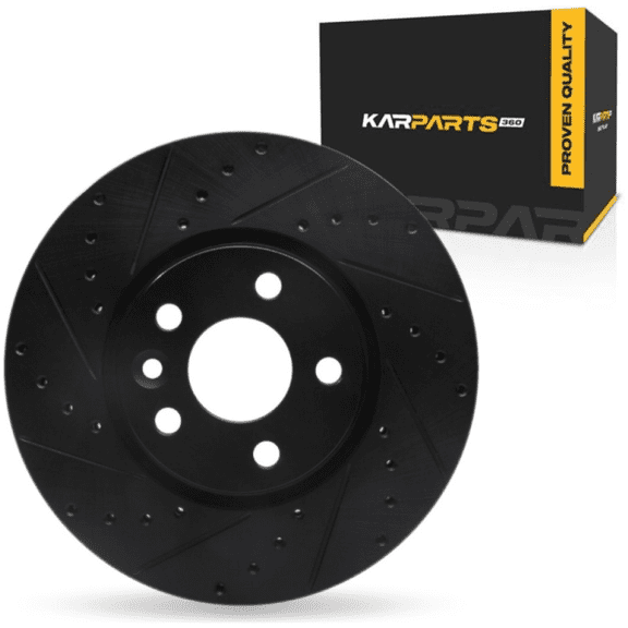 KarParts360 For Land Rover Range Rover Evoque 2012 2013 2014 2015 Brake Rotor Front, Driver Side | Cast Iron | Vented | Black Finish | 26 Millimeters/1.02 Inches Discard Thickness | 5 Stud/Lug Hole