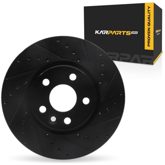 KarParts360 For Land Rover Range Rover Evoque 2012 2013 2014 2015 Brake Rotor Front, Passenger Side | Cast Iron | Vented | Black Finish | 26 Millimeters/1.02 Inches Discard Thickness | 5 Stud/Lug Hol