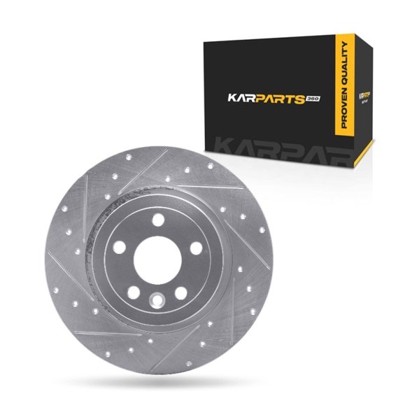 KarParts360 For Land Rover Range Rover Evoque 2016 2017 2018 2019 Brake Rotor Driver Side | Silver | 108 Millimeters / 4.25 Inches Center Hole Diameter | 8 Millimeters / 0.31 Inches Discard Thickness