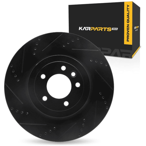 KarParts360 For Land Rover Range Rover/Range Rover Sport 2013-2022 Brake Rotor Rear, Driver Side | Cast Iron | Vented | Black Finish | 79 Millimeters/3.11 Inches Center Hole Diameter
