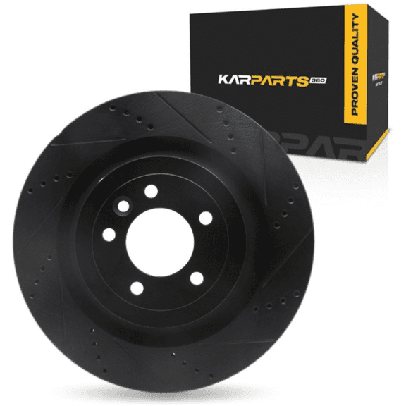 KarParts360 For Land Rover Range Rover/Range Rover Sport 2013-2022 Brake Rotor Rear, Passenger Side | Cast Iron | Vented | Black Finish | 79 Millimeters/3.11 Inches Center Hole Diameter