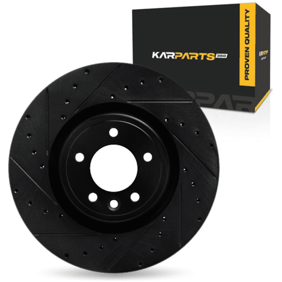 KarParts360 For Land Rover Range Rover/Range Rover Sport 2018 2019 Brake Rotor Front, Driver Side | Cast Iron | Vented | Black Finish | 79 Millimeters/3.11 Inches Center Hole Diameter