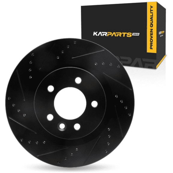 KarParts360 For Land Rover Range Rover Sport 2006 2007 2008 2009 Brake Rotor Front, Driver Side | Cast Iron | Vented | Black Finish | 79 Millimeters/3.11 Inches Center Hole Diameter