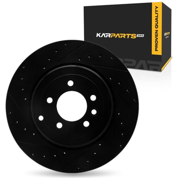 KarParts360 For Land Rover Range Rover Sport 2010 2011 2012 2013 Brake Rotor Rear, Driver Side | Cast Iron | Vented | Black Finish | 79 Millimeters/3.11 Inches Center Hole Diameter