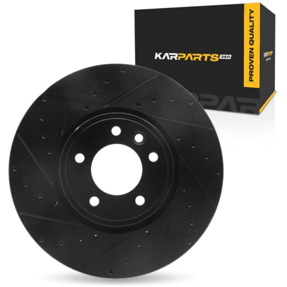 KarParts360 For Land Rover Range Rover Sport 2018 2019 2020 Brake Rotor Front, Driver Side | Cast Iron | Vented | Black Finish | 79 Millimeters/3.11 Inches Center Hole Diameter