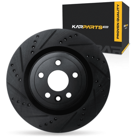 KarParts360 For Land Rover Range Rover Velar 2018 2019 2020 Brake Rotor Rear, Driver Side | Cast Iron | Vented | Black Finish | 18 Millimeters/0.71 Inches Discard Thickness | 5 Stud/Lug Hole
