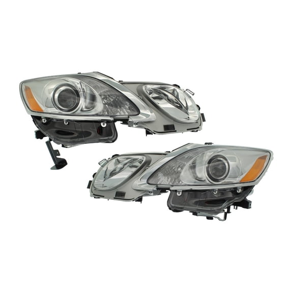 KarParts360 For Lexus GS350 2007 08 09 10 2011 Headlights Driver and Passenger Side | Pair | CAPA | With Headlight Washer | Clear Lens | HID | Excluded Bulb(s) | Replacement For LX2518156C, LX2519156