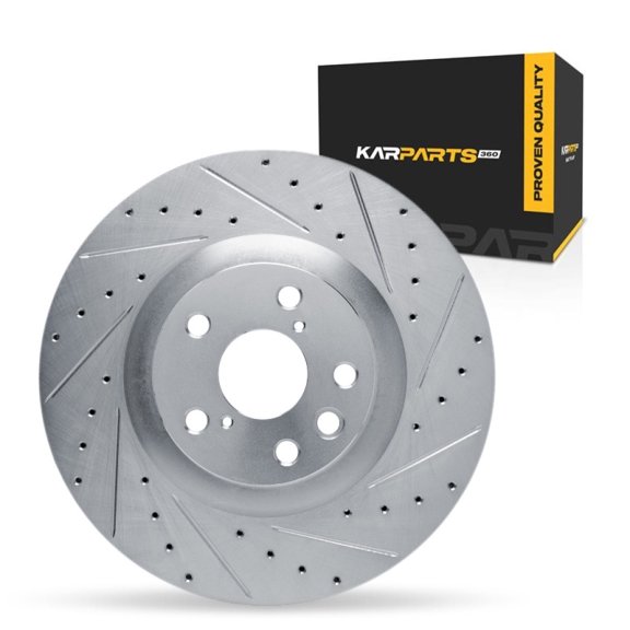 KarParts360 For Lexus GS460/GS350/GS450h 2011 Brake Rotor | Silver | 27 Millimeters / 1.06 Inches Discard Thickness | 334 Millimeters / 13.15 Inches Outside Diameter