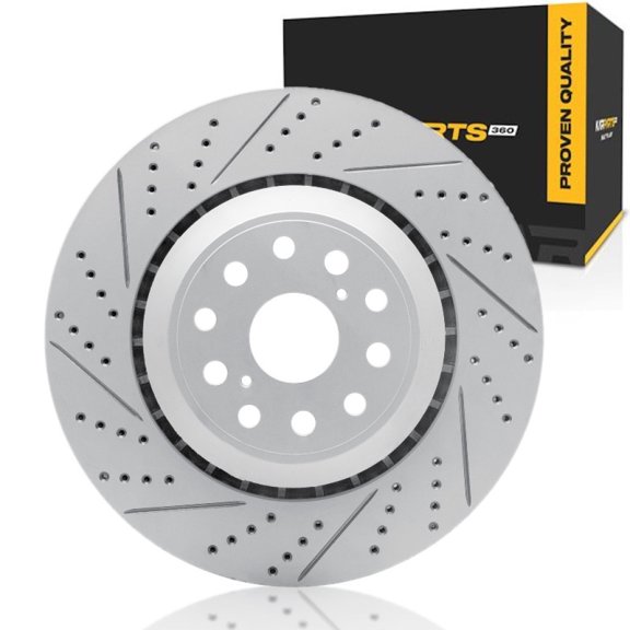 KarParts360 For Lexus LS600h 2008-2016 Brake Rotor Rear, Driver Side | Coated Rotor | Drilled And Slotted | 20 Millimeters / 0.79 Inches Minimum Thickness | 2/5 Noise Level
