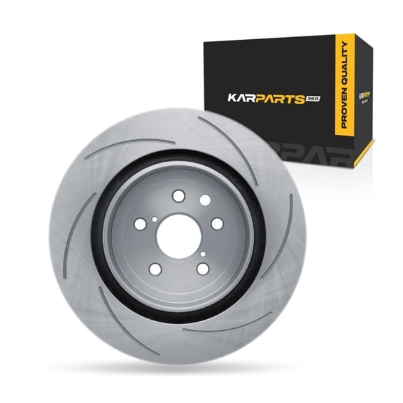 KarParts360 For Lexus RC F 2015-2022 Disc Brake Rotor Rear, Driver Side | Cast Iron | Slotted | 26 Millimeters/1.02 Inches Discard Thickness | 345 Millimeters/13.58 Inches Outside Diameter