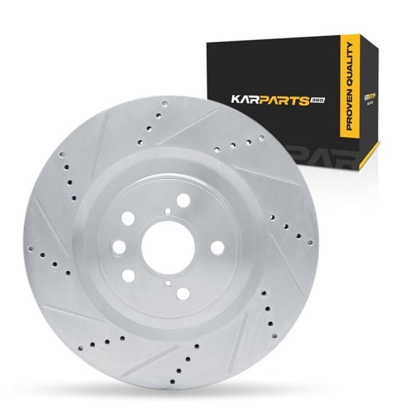 KarParts360 For Lexus RC F/RX350/RC350 2015-2025 Brake Rotor | Silver | 27 Millimeters / 1.06 Inches Discard Thickness | 356 Millimeters / 14.02 Inches Outside Diameter