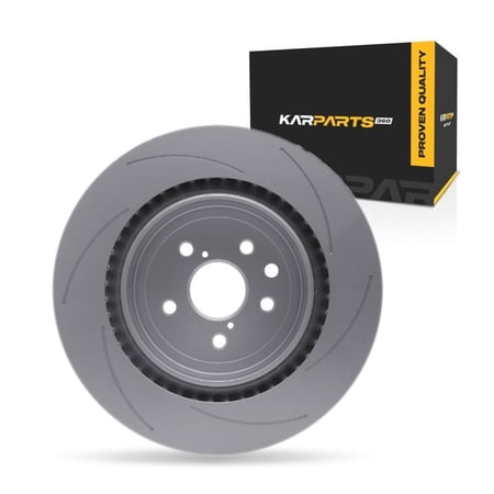 KarParts360 For Lexus RX450h+/RZ300e 2024 2025 Disc Brake Rotor Rear, Driver Side | Cast Iron | Vented | 5 Stud/Lug Hole | Slotted | 114.3 Millimeters/4.50 Inches Bolt Circle
