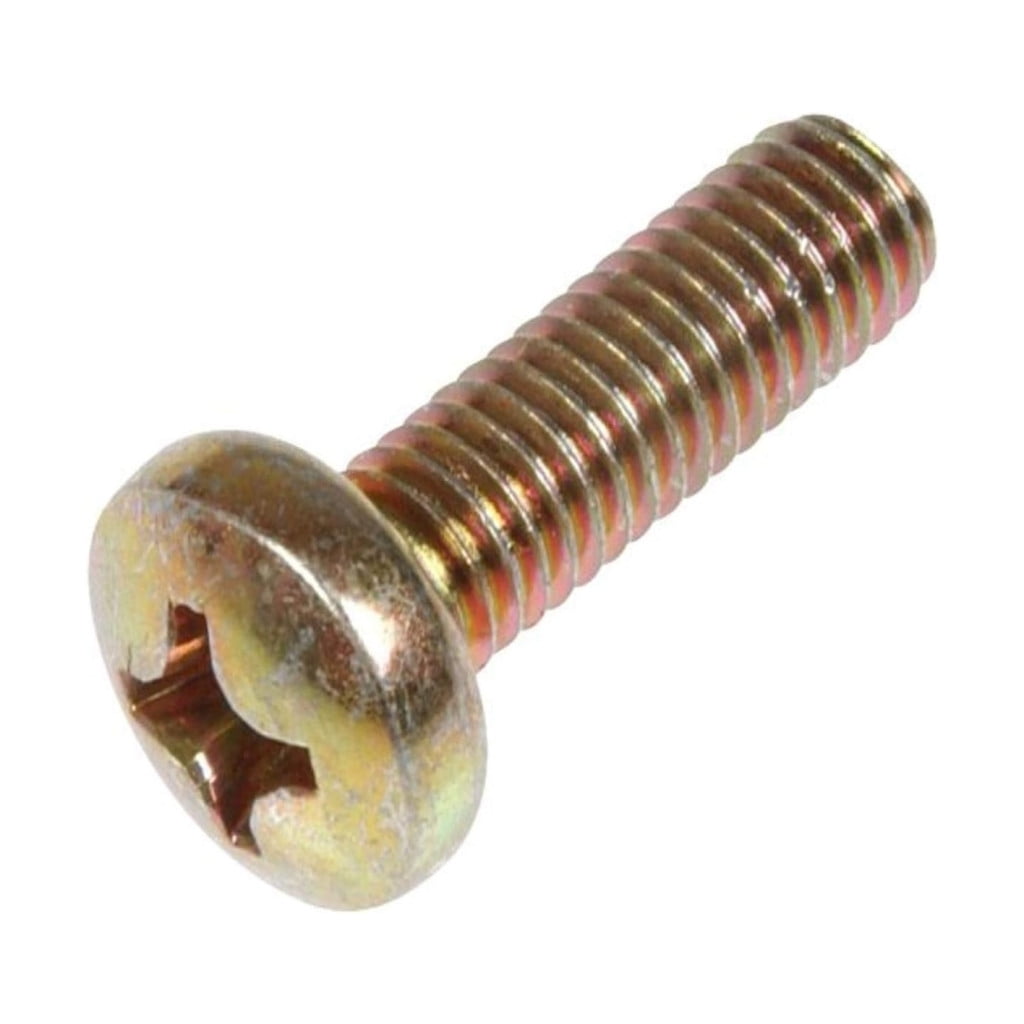 KarParts360 License Plate Fastener | Steel | Zinc Plated Finish | Yellow Color | Machine Screw Type | Phillips Drive Style | Yellow; Zinc Plated Fastener Plating | Round Head Shape