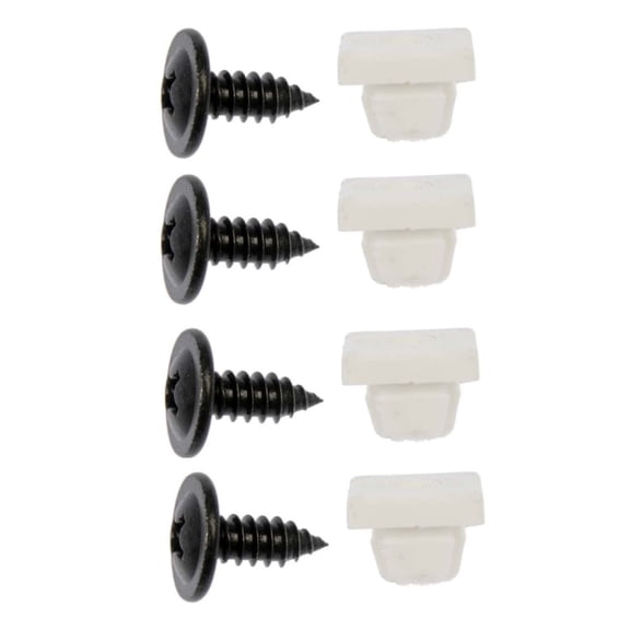 KarParts360 License Plate Retainers | Metal; Plastic | Black Oxide, White Color | Sheet Metal Screw Type | Coarse Thread Type | Phillips Drive Style | Black Oxide Fastener Plating