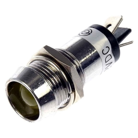 KarParts360 Light Indicator | Amber Lens | LED | Metal | Silver | Pressure Fit | 1.56 Inches Depth | With Bulbs