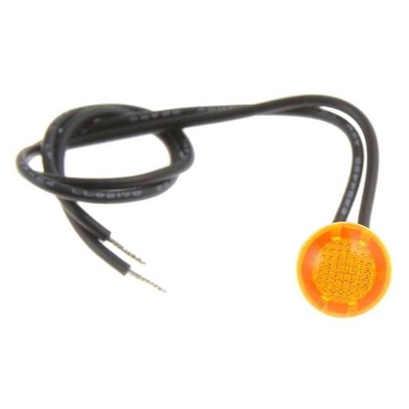 KarParts360 Light Indicator | Amber Lens | LED | Plastic | Pressure Fit | 0.93 Inches Depth | With Bulbs