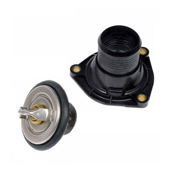 KarParts360 For Lincoln LS 2000 2001 2002 Engine Coolant Thermostat Housing Assembly | Plastic Material | Black | Gasket | 3.8 Inches Flange Length | 0.3125 Inches Flange Thickness | For AJ85875