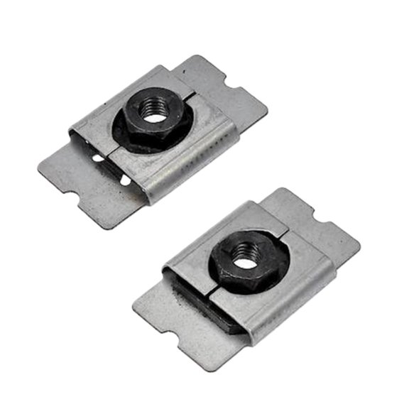 KarParts360 For Lincoln Navigator 2003-2017 Body Mount Nut | 2 Pieces | Made Of Steel | Cage Type Nut | Black And Silver | With Cage | With Flanged End | Replacement For 2L1Z-78101C38-AA