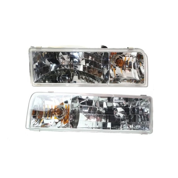 KarParts360 For Lincoln Town Car 1995 1996 1997 Headlights Driver And Passenger Side | Pair | Clear Lens | Replacement For FO2503141, FO2502141 | F5VY13008A, F5VY13008B