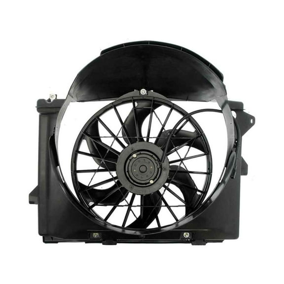 KarParts360 For Lincoln Town Car 1995 1996 1997 Radiator Fan | Plastic Material | Brushed Motor Type | Black Shroud | Female Connector | Replacement For F5AZ8C607-B
