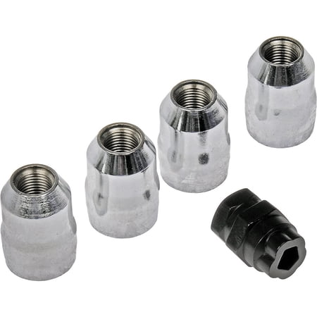 KarParts360 For Lincoln Town Car 2002-2011 Wheel Lock Set | Steel | Chrome | Regular Grade | Acorn Nut Head | Grade 5 Bolt | Internal Lock Design Pattern | Clockwise Thread Direction