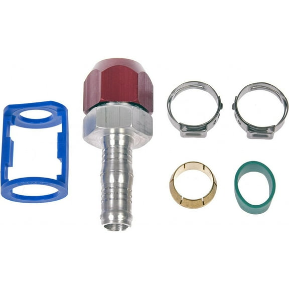 KarParts360 Line Splice | Aluminum | Straight Angle | Hose Barb End 2 | Compression End 1 | 0.62 Inches Fitting Size End 1