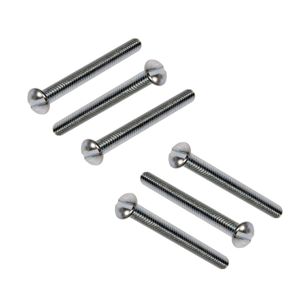 KarParts360 Machine Screws | Steel Material | Clear, Zinc Finish | Round Screw | Coarse Thread | Slotted Drive Style | Push Head Shape | 12 Pieces