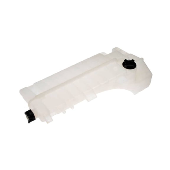 KarParts360 For Mack TD700 2010-2017 Pressurized Coolant Reservoir | Plastic Material | Black And White Color | 4 Mounting Hole | With Cap | Replacement For 20881601, 20881604