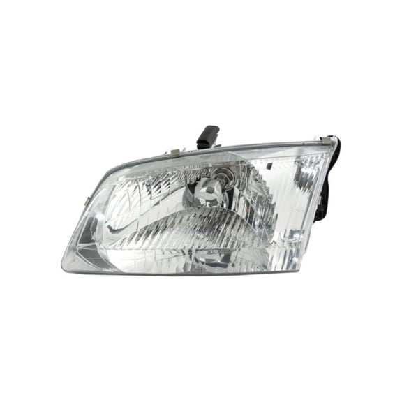 KarParts360 For Mazda 626 2000 2001 2002 Headlight Assembly Driver Side | Composite | With Bulbs | With Bracket | Clear Lens | Chrome Housing | Replacement For MA2518105 | GG2A510L0B