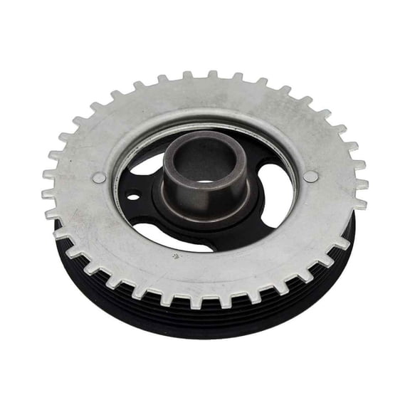 KarParts360 For Mazda B2300 2009 2010 Harmonic Balancer | Black Color | Serpentine Drive Belt Type | 1 Mounting Hole | Degree Markings Included | Replacement For LF0111400, 1F2011371