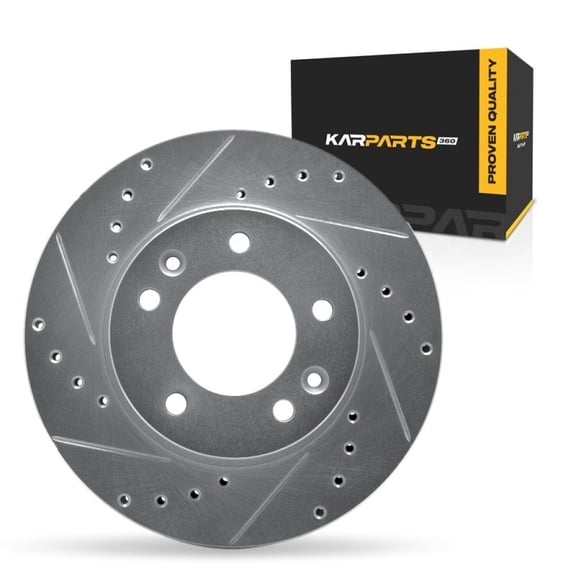KarParts360 For Mazda RX-7 1990 1991 Brake Rotor Front, Driver Side | Cast Iron | Vented | Silver Finish | 22 Millimeters/0.87 Inches Nominal Thickness | 276 Millimeters/10.87 Inches Outside Diameter