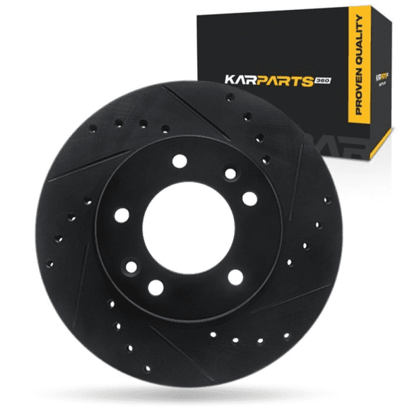 KarParts360 For Mazda RX-7 1990 1991 Brake Rotor Front, Passenger Side | Cast Iron | Vented | Black Finish | 22 Millimeters/0.87 Inches Nominal Thickness | 276 Millimeter/10.87 Inches Outside Diamete