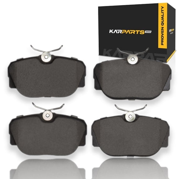 KarParts360 For Mercedes-Benz 190E 1990 1991 1992 1993 Brake Pads | Low Metallic | Electronic Pad Wear Sensor | 51.8 Millimeters / 2.04 Inches Inner Height