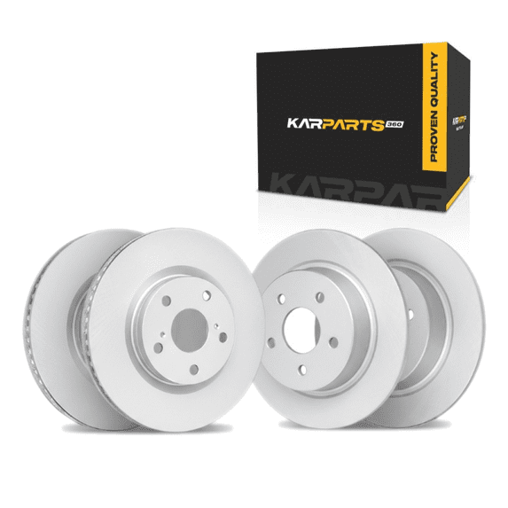 KarParts360 For Mercedes-Benz C200 2001 2002 2003 2004 Brake Set Front and Rear | Cast Iron Rotor | Performance / Racing Driving Style | 1-Piece Rotor Construction