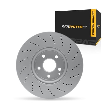 KarParts360 For Mercedes-Benz C350 2008-2015 Disc Brake Rotor | Coated | Drilled Rotor Style | 29.4 Millimeters / 1.16 Inches Discard Thickness | 322 Millimeters / 12.68 Inches Outside Diameter