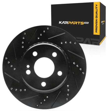 KarParts360 For Mercedes-Benz C63 AMG S 2023 Brake Rotor | Black | 19.4 Millimeters / 0.76 Inches Discard Thickness | 22 Millimeters / 0.87 Inches Nominal Thickness | 5 Stud/Lug Hole